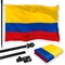 G128 Combo Pack: 6 Feet Tangle Free Spinning Flagpole (Black) Colombia Colombian Flag 3x5 ft Printed 150D Brass Grommets (Flag Included) Aluminum Flag Pole